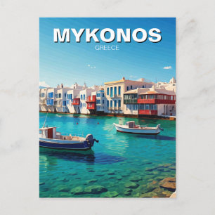 Mykonos Griekenland Griekse eilanden boten Briefkaart