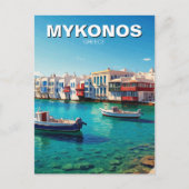Mykonos Griekenland Griekse eilanden boten Briefkaart (Voorkant)
