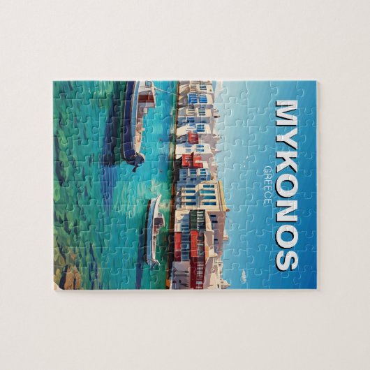 Mykonos Griekenland Griekse eilanden boten Legpuzzel (Horizontaal)