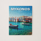 Mykonos Griekenland Griekse eilanden boten Legpuzzel (Verticaal)