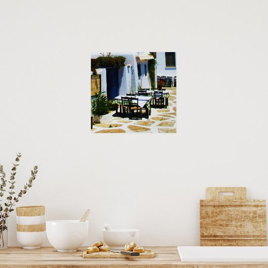 Mykonos, Griekenland, Griekse eilanden, Cafe Poster (Keuken)