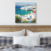 Mykonos Griekenland Griekse eilanden Klein Venetië Canvas Afdruk (Insitu (Slaapkamer))