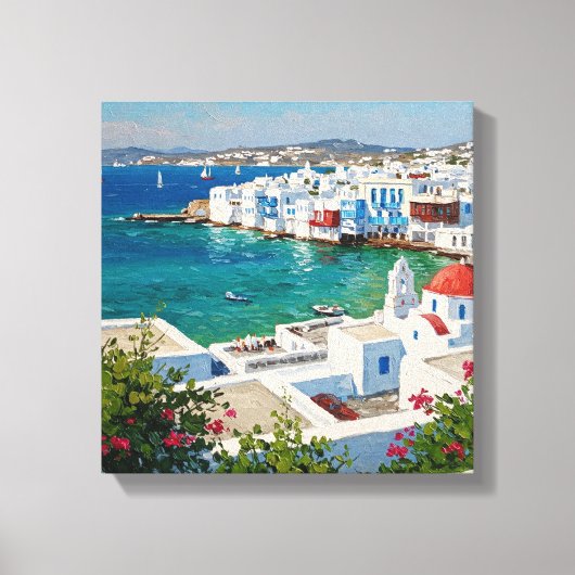 Mykonos Griekenland Griekse eilanden Klein Venetië Canvas Afdruk (Voorkant)