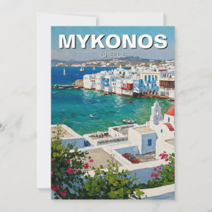 Mykonos Griekenland Griekse eilanden Klein Venetië Feestdagenkaart