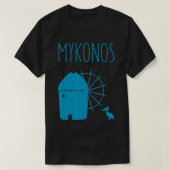 Mykonos, Griekenland Iconische windmolen en Petros T-shirt (Design voorkant)
