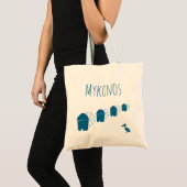 Mykonos, Griekenland: Iconische windmolens en peli Tote Bag (Voorkant (product))