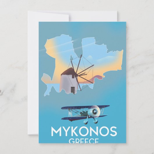 Mykonos Griekenland Kaart reisposter (Achterkant)