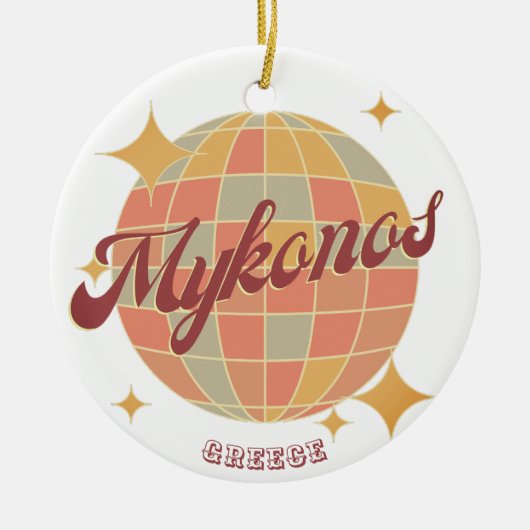 Mykonos Griekenland kleding decor souvenir Keramisch Ornament (Voorkant)