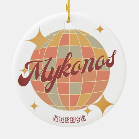 Mykonos Griekenland kleding decor souvenir Keramisch Ornament (Achterkant)