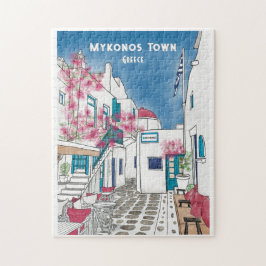 Mykonos Griekenland Kleurrijke Reis Kunst Legpuzzel