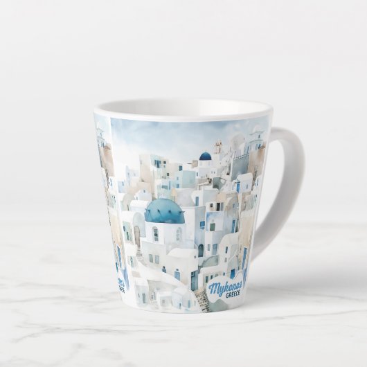 Mykonos Griekenland Latte Mok (Rechterhoek)