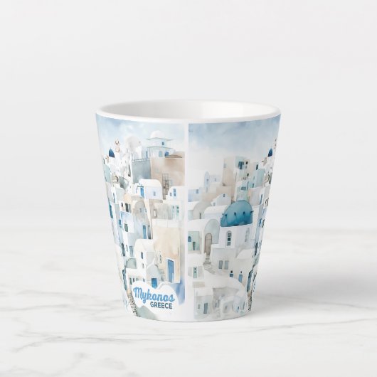 Mykonos Griekenland Latte Mok (Voorkant)