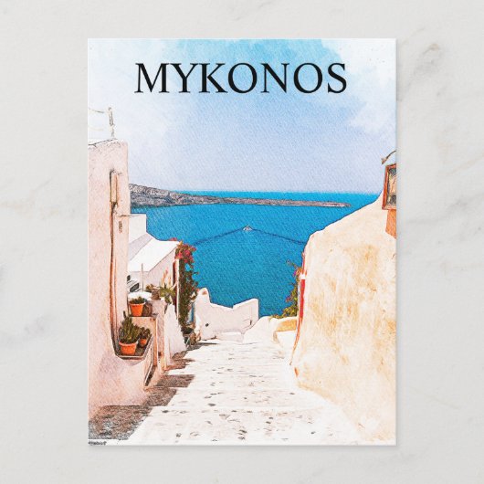 Mykonos Griekenland Ocean Uitzicht Reizen Briefkaart (Voorkant)