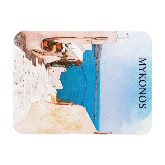 Mykonos Griekenland Ocean Uitzicht Reizen Magneet (Horizontaal)