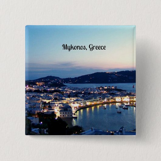 Mykonos, Griekenland panorama Vierkante Button 5,1 Cm (Voorkant)