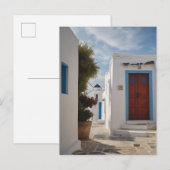 Mykonos Griekenland Reis Ansichtkaart Uitnodiging Briefkaart (Voorkant / Achterkant)