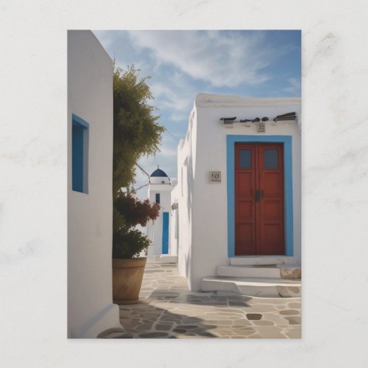 Mykonos Griekenland Reis Ansichtkaart Uitnodiging Briefkaart (Voorkant)