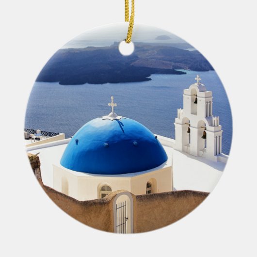 Mykonos Griekenland Reis Europe Toerisme Santorini Keramisch Ornament (Voorkant)