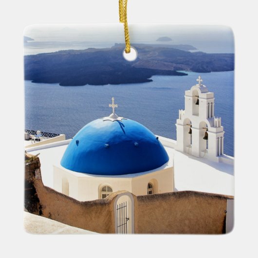 Mykonos Griekenland Reis Europe Toerisme Santorini Keramisch Ornament (Voorkant)