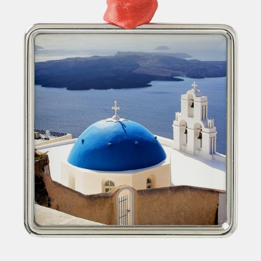 Mykonos Griekenland Reis Europe Toerisme Santorini Metalen Ornament (Voorkant)