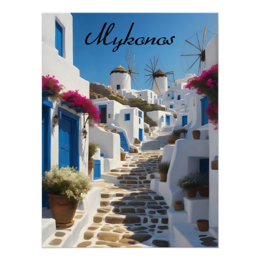 Mykonos Griekenland Reisposter Perfect Poster (Voorkant)