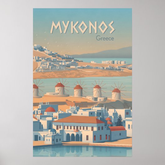 Mykonos Griekenland Reisposter Poster (Voorkant)
