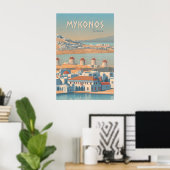 Mykonos Griekenland Reisposter Poster (Thuiskantoor)