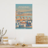 Mykonos Griekenland Reisposter Poster (Keuken)