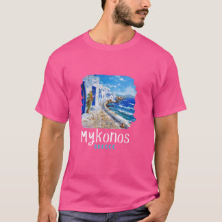 Mykonos Griekenland schilderij Mykonos T-shirt