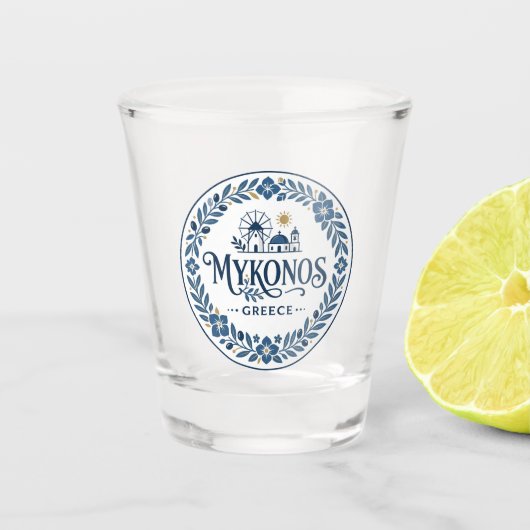 Mykonos Griekenland Shot Glas (Voorkant)