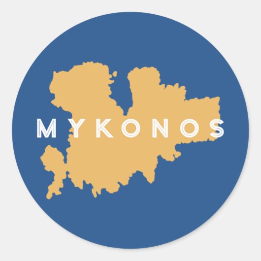 Mykonos Griekenland Silhouette Ronde Sticker (Voorkant)