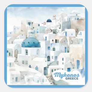 Mykonos Griekenland Vierkante Sticker