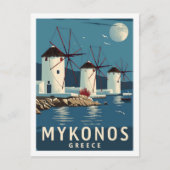 Mykonos Griekenland Vintage Beroemde Reisplaats Briefkaart (Voorkant)