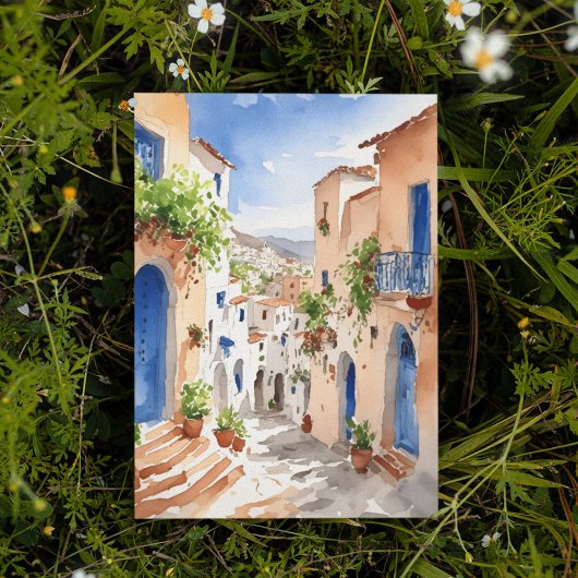 Mykonos Griekenland Waterverf Briefkaart