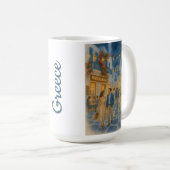 Mykonos Griekenland Waterverf Koffiemok (Voorkant rechts)