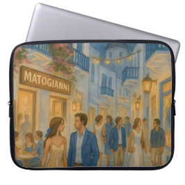 Mykonos Griekenland Waterverf Laptop Sleeve
