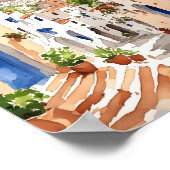 Mykonos Griekenland Waterverf Poster (Hoek)