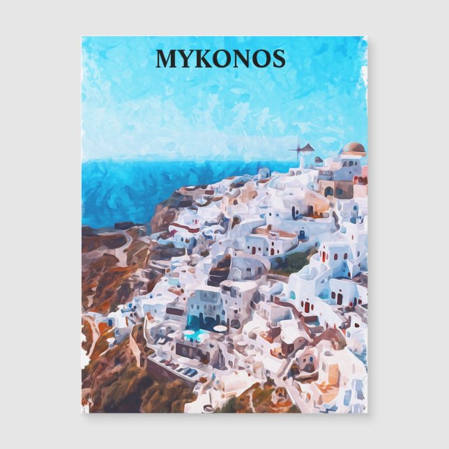Mykonos Griekenland Waterverf schilderij (Voorkant)