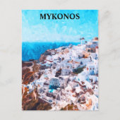 Mykonos Griekenland Waterverf schilderij Briefkaart (Voorkant)