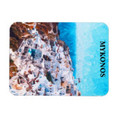 Mykonos Griekenland Waterverf schilderij Magneet (Horizontaal)