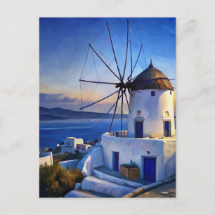 Mykonos, Griekenland Windmolen Briefkaart