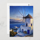 Mykonos, Griekenland Windmolen Briefkaart (Voorkant / Achterkant)