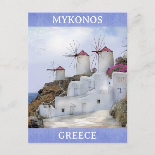 Mykonos Griekenland Windmolen Griekse Eilanden Rei Briefkaart (Voorkant)