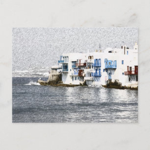 Mykonos, Griekse watervoorgebouwen Briefkaart