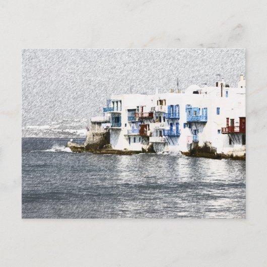 Mykonos, Griekse watervoorgebouwen Briefkaart (Voorkant)