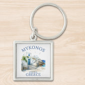 Mykonos in Watercolor Bliss Sleutelhanger