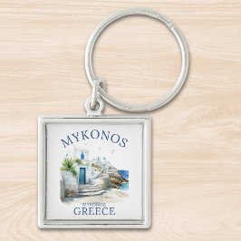 Mykonos in Watercolor Bliss Sleutelhanger