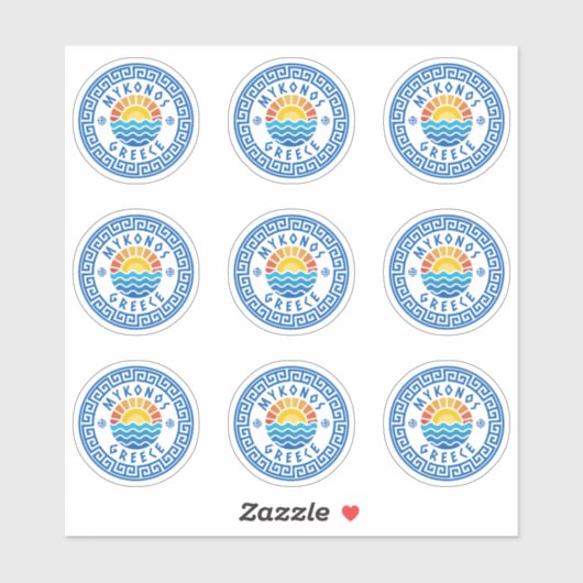 Mykonos Island, Greece Multiple Pack Sticker (Vel)