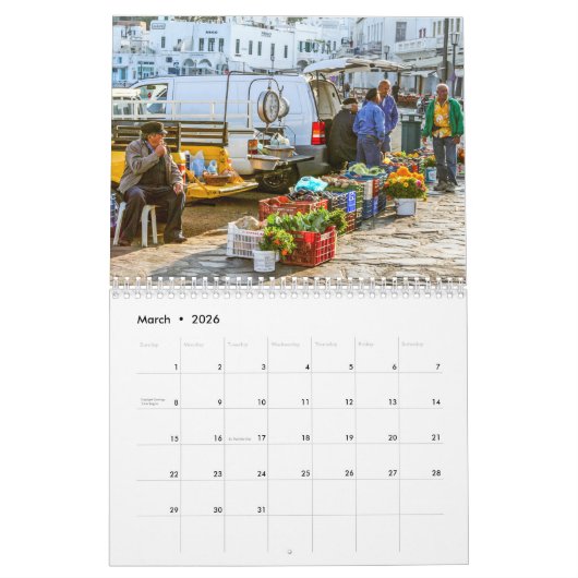 Mykonos Kalender (Mar 2026)