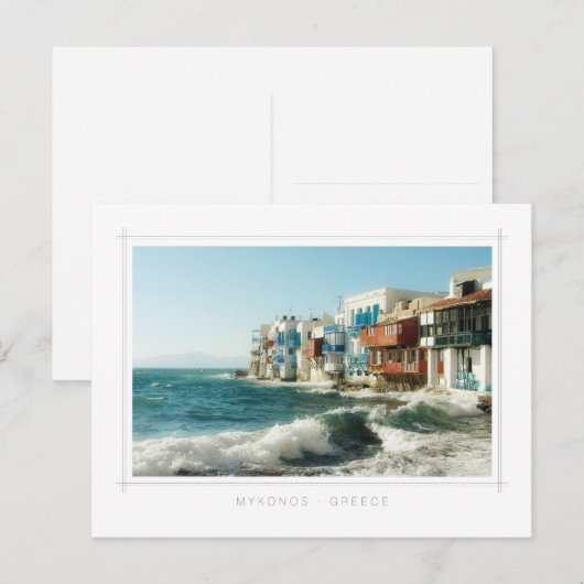 Mykonos - Little Venice briefkaart (Voorkant / Achterkant)